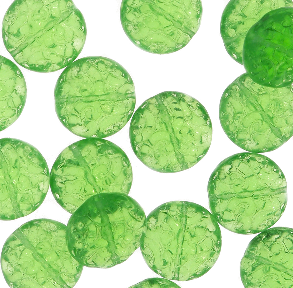 Cipolla a fiore scoppiata, 14 mm., Verde peridot trasparente