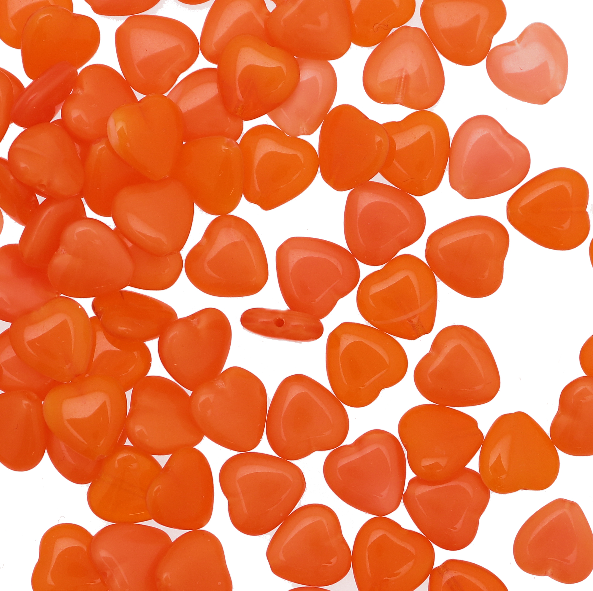 Cuore, 10 mm., Arancione sfumato