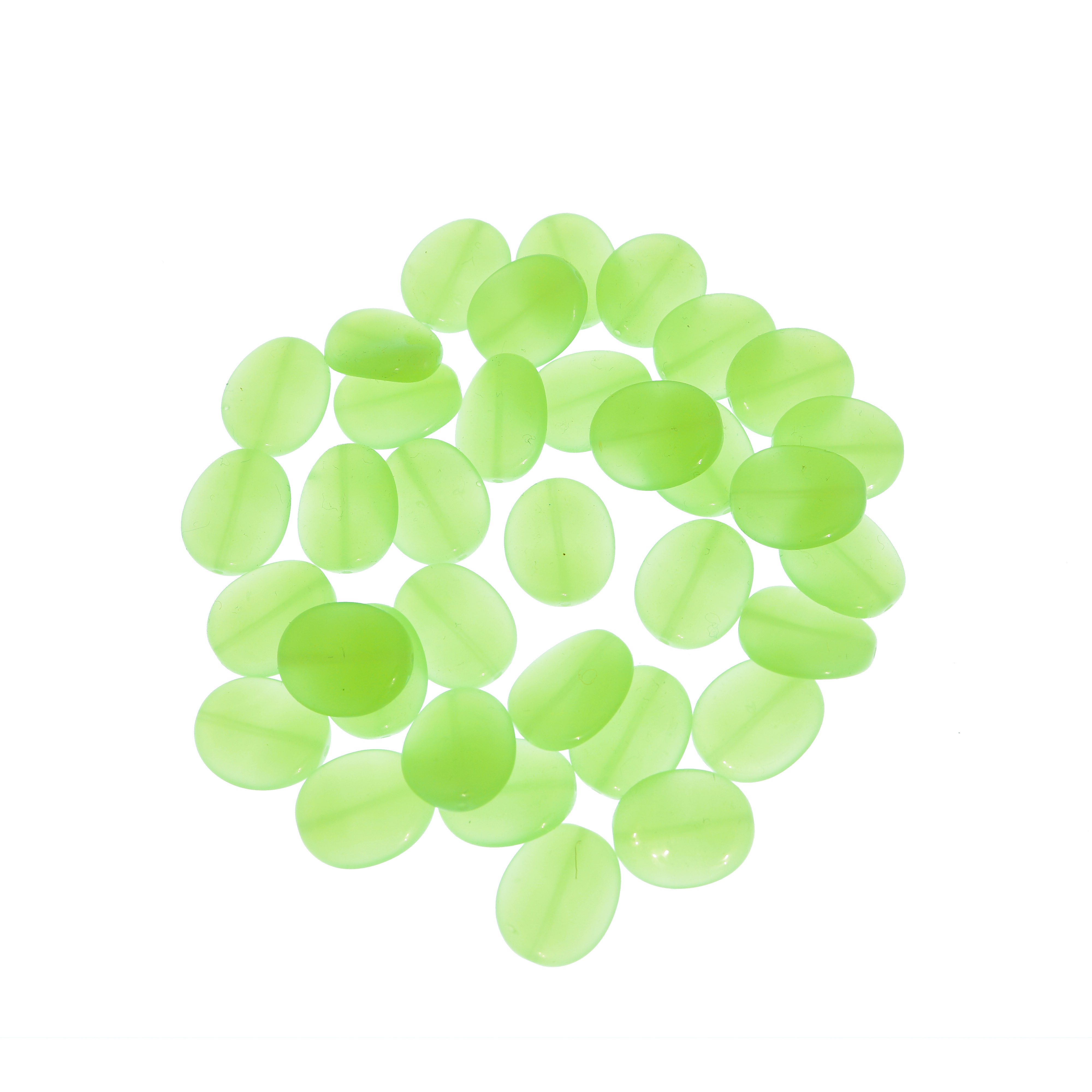 Elica grande, 20x18 mm., Verde peridot opaco