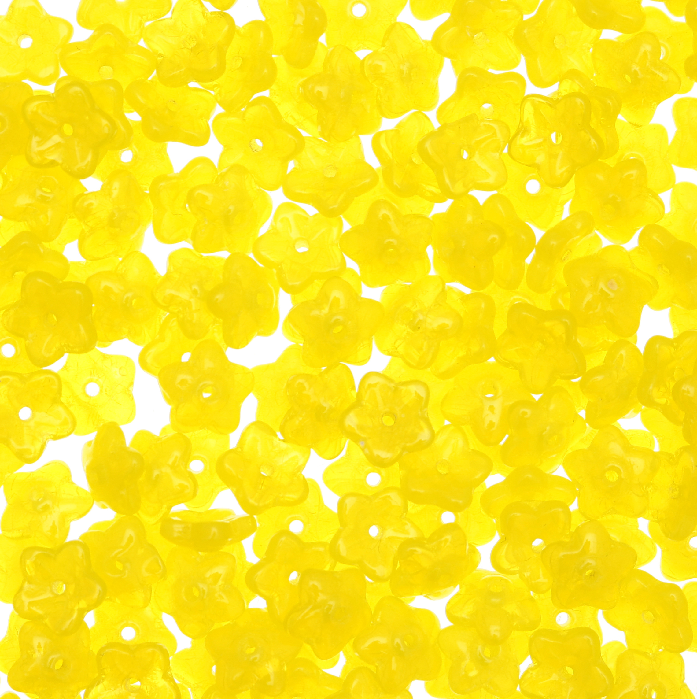 Fiore foro centrale, 7 mm., Giallo opale