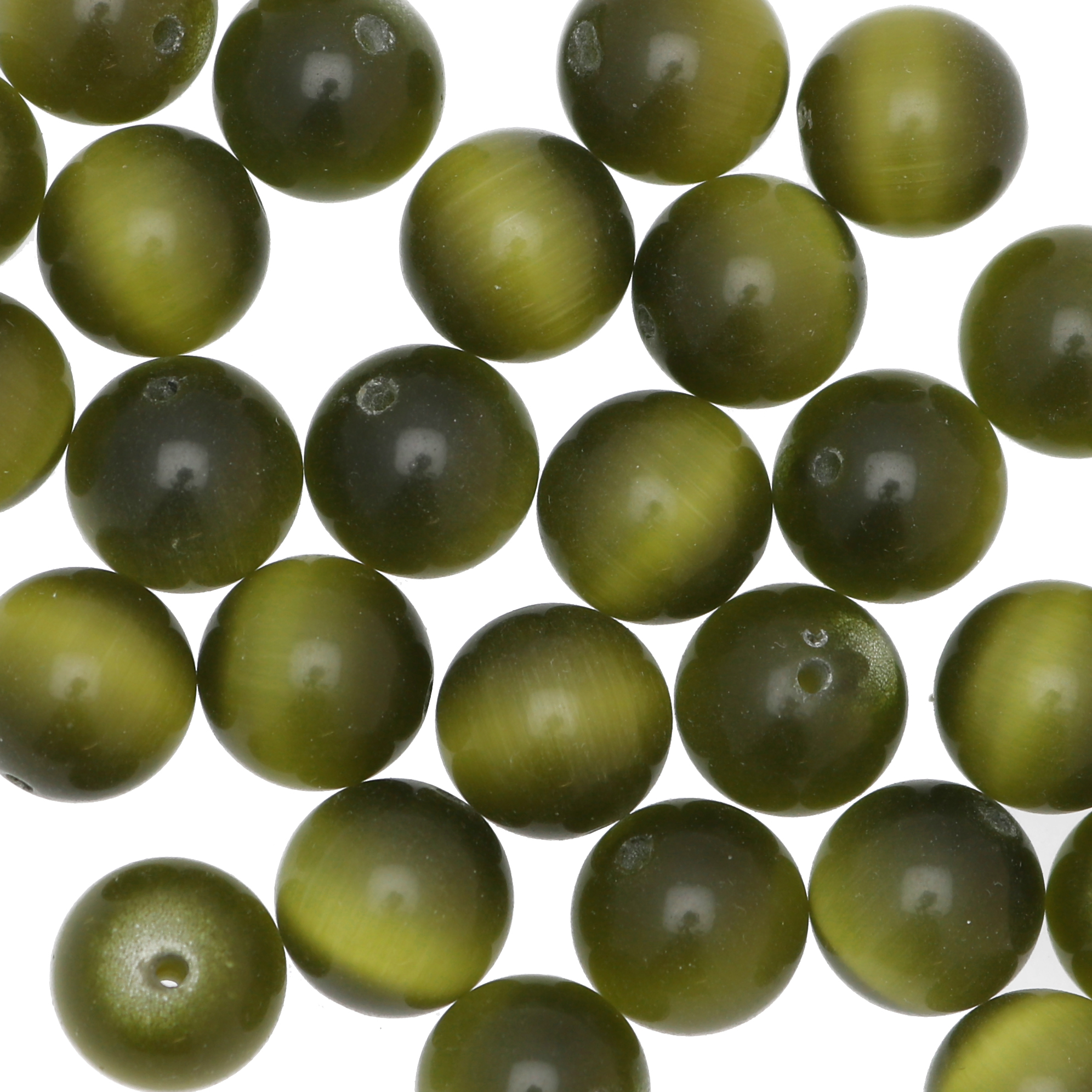 Palla, 12 mm., Verde militare sfumato ad occhio di gatto