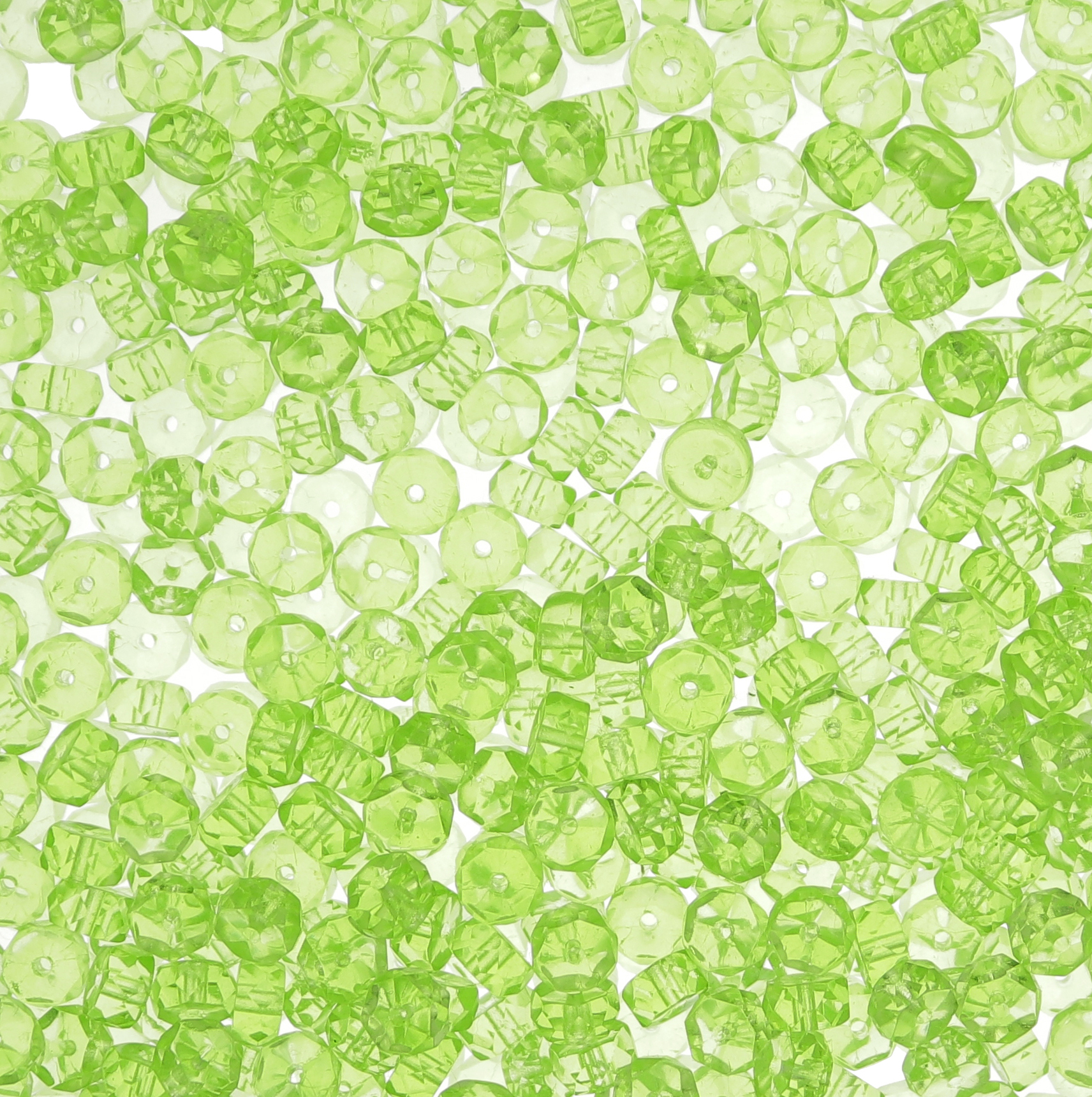 Rondella in mezzo cristallo, 3x5 mm., Verde peridot trasparente