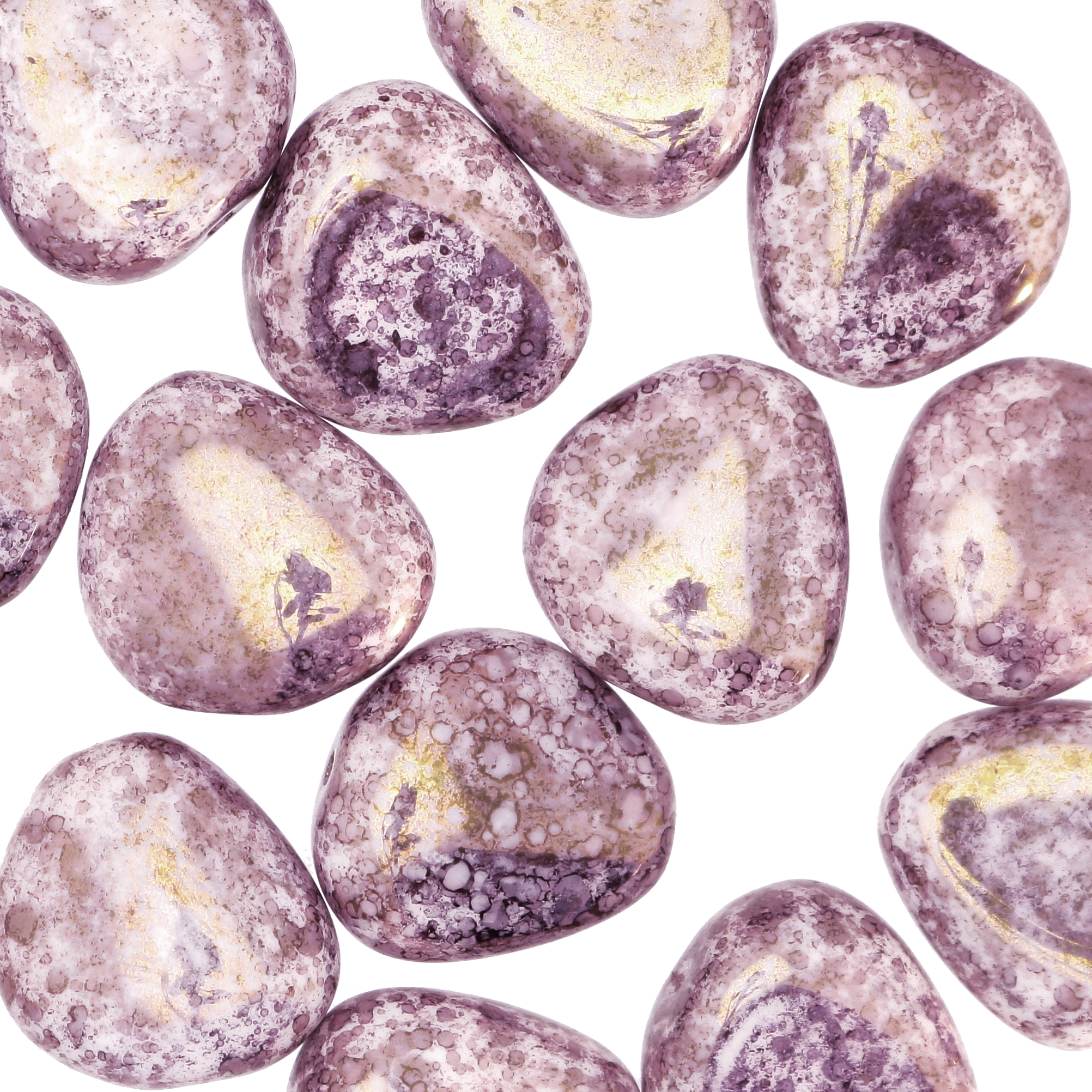 Sasso triangolare, 18x17 mm., Ametista marmorizzato
