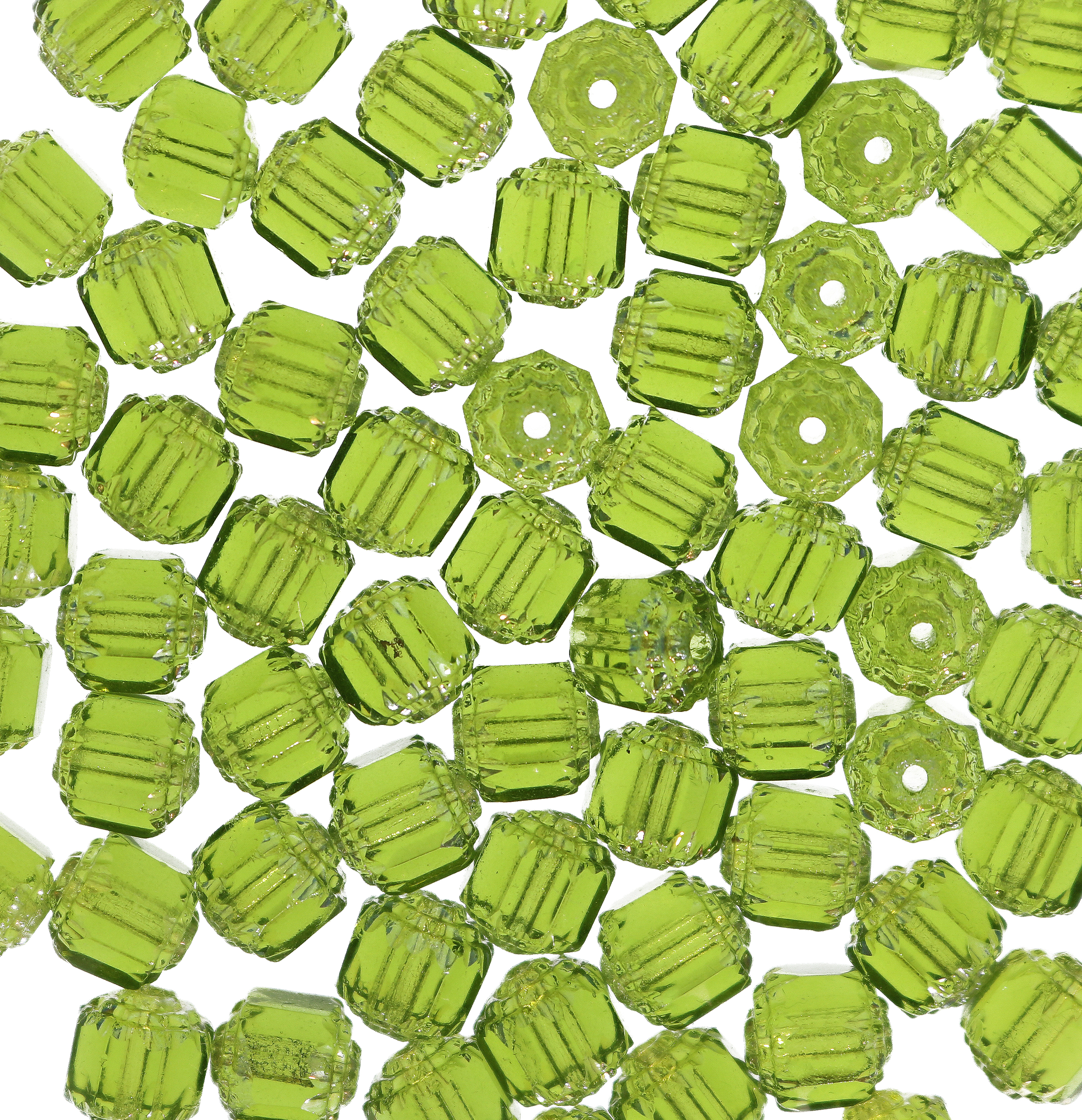 Travertino bronzato, 9x8 mm., Verde oliva trasparente