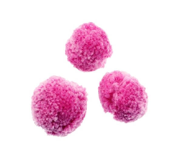 Pon pon in cotone, la misura dei pon pon può variare dai 25 ai 30 mm., Glicine