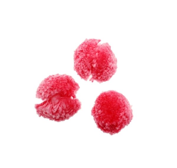 Pon pon in cotone, la misura dei pon pon può variare dai 25 ai 30 mm., Fucsia