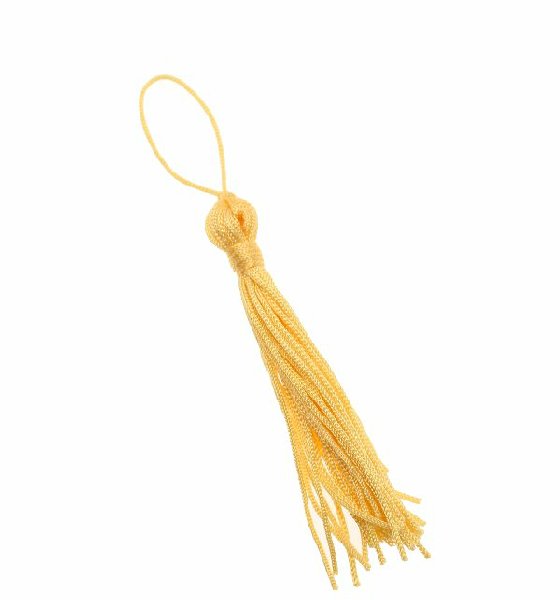 Nappina in cordoncino acrilico, lunga 7,5 cm. circa, colore Giallo