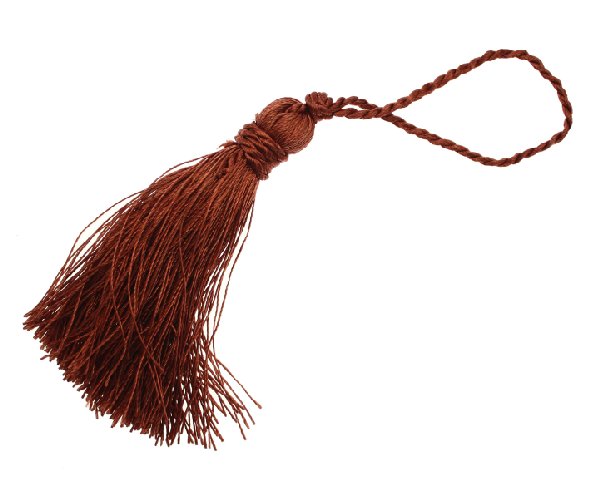 Nappina gigante in cordoncino acrilico, lunga 10 cm. circa, colore Marrone