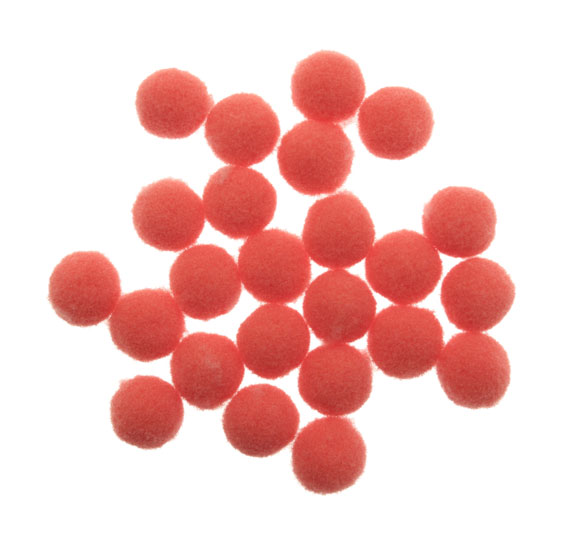 Pon Pon in nylon, diametro 10 mm., colore ROSA SCURO
