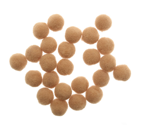 Pon Pon in nylon, diametro 10 mm., colore NOCCIOLA