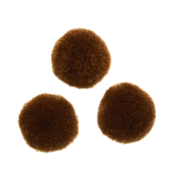 Pon Pon, imitazione cashmere, tondo, diametro 20 mm., colore MARRONE