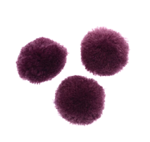 Pon Pon, imitazione cashmere, tondo, diametro 30 mm., colore AMETISTA