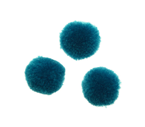 Pon Pon, in poliestere, tondo, diametro 15 mm., colore AZZURRO SCURO