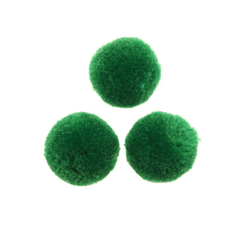 Pon Pon, in poliestere, tondo, diametro 18 mm., colore VERDE