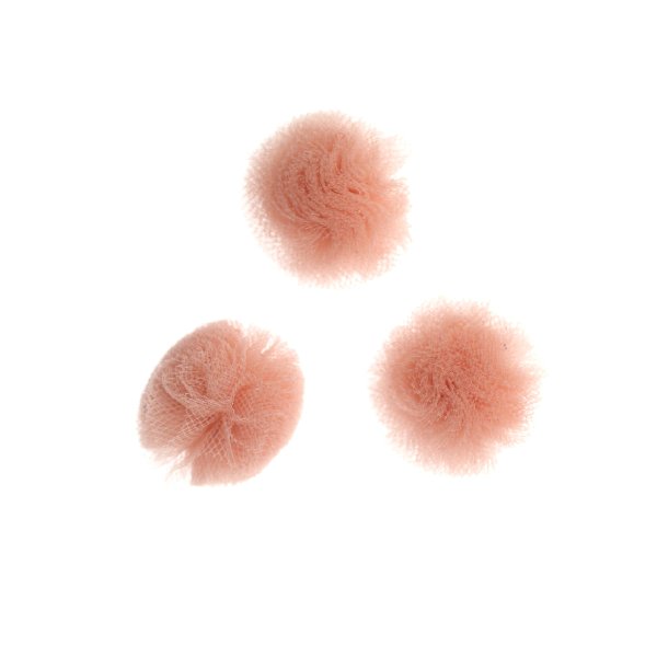 Pon Pon, in tulle, tondo, diametro 20 mm., colore ROSA SALMONE