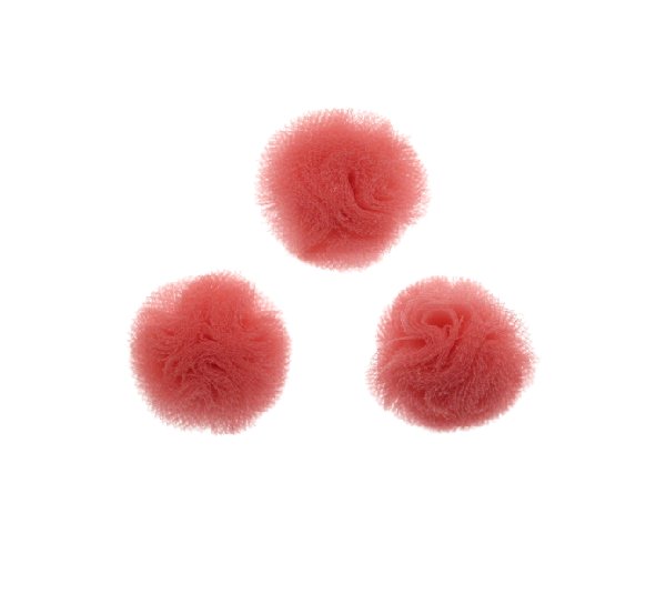 Pon Pon, in tulle, tondo, diametro 20 mm., colore INDIAN PINK