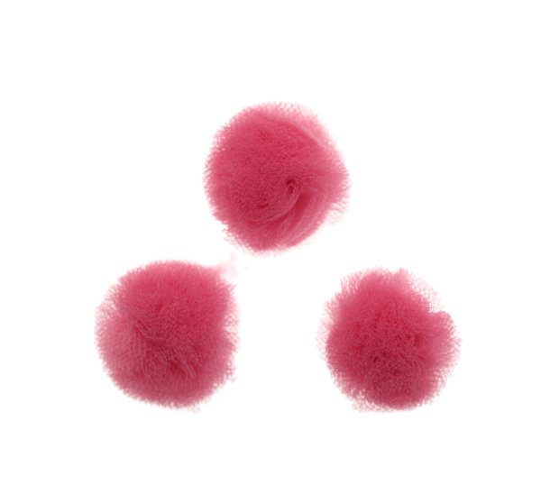 Pon Pon, in tulle, tondo, diametro 20 mm., colore FUCSIA