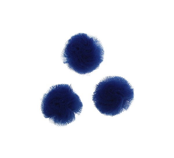 Pon Pon, in tulle, tondo, diametro 20 mm., colore BLU ELETTRICO