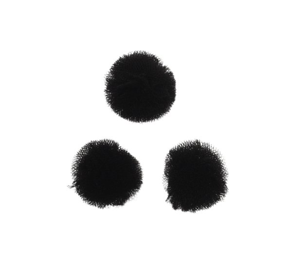Pon Pon, in tulle, tondo, diametro 20 mm., colore NERO