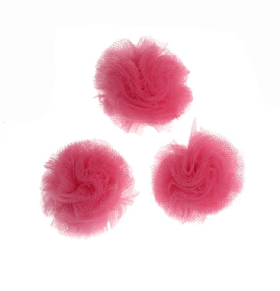 Pon Pon, in tulle, tondo, diametro 30 mm., colore FUCSIA