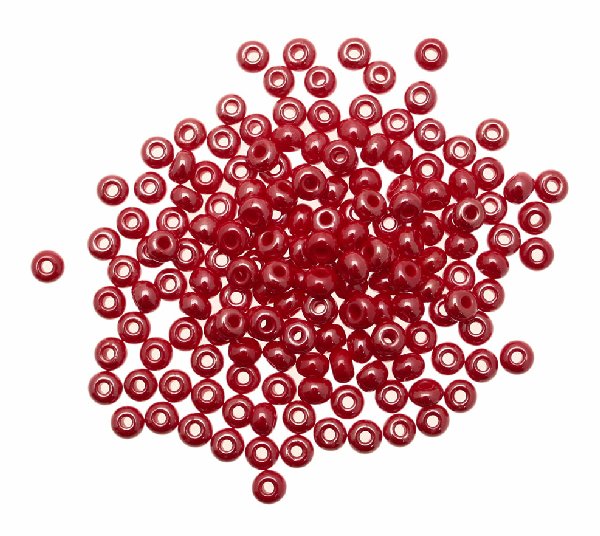 Conteria in vetro, dimensione 4,5x3mm., colore Rosso scuro perlato