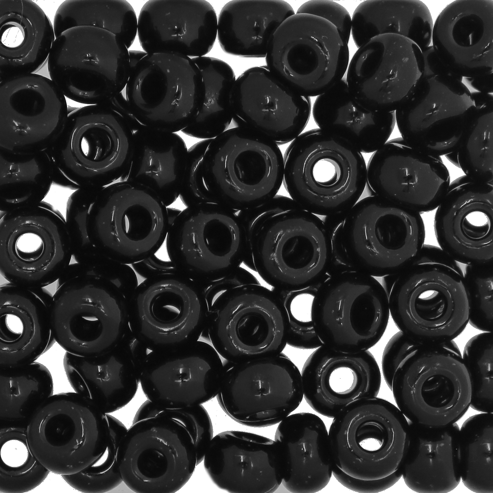 Conteria gigante in vetro, 8x5 mm., colore Nero