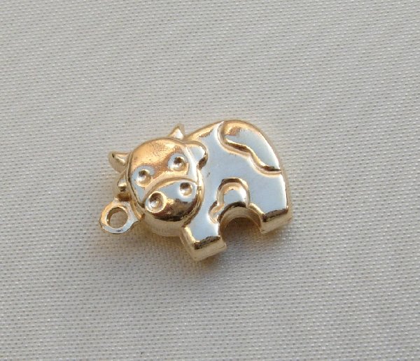 Ciondolo a forma di mucca 15x12 mm. in Argento 925
