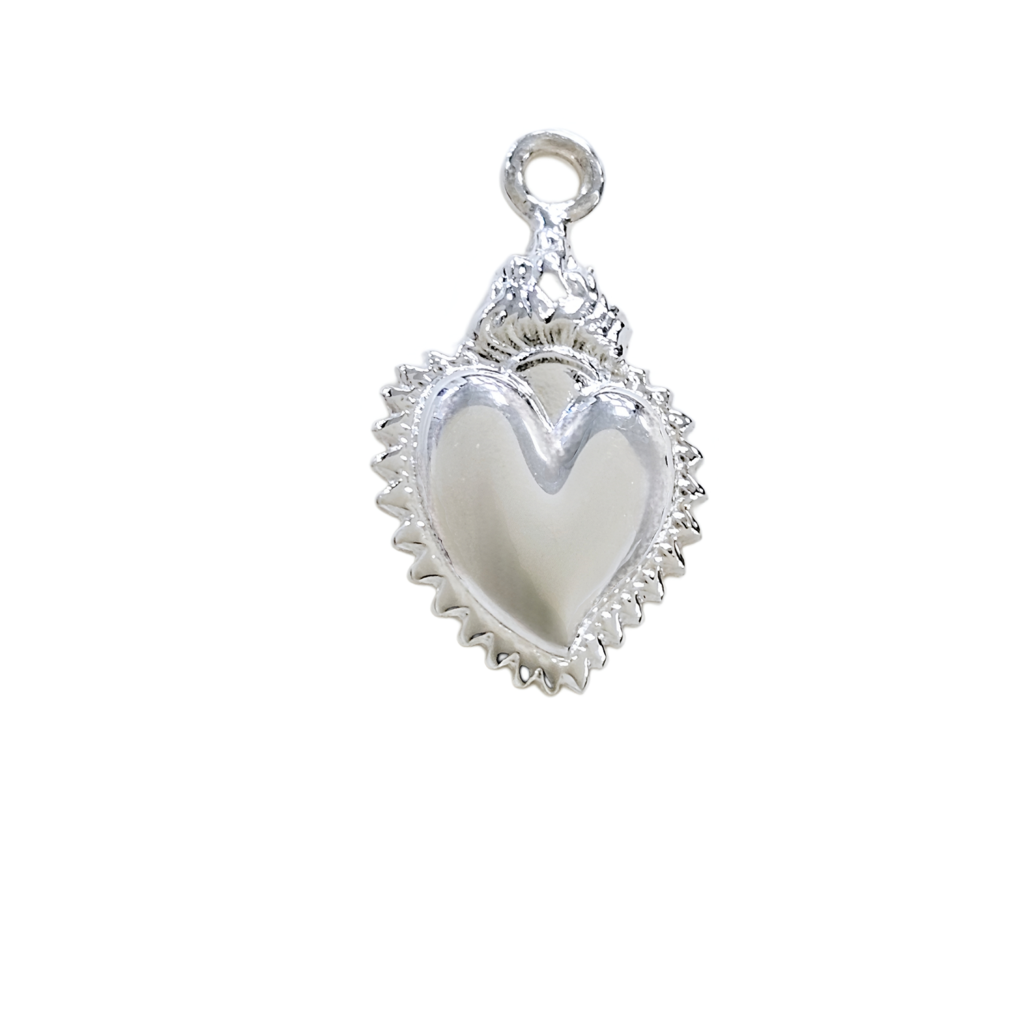 Ciondolo a forma di Cuore Sacro, 11x20mm. in Argento 925