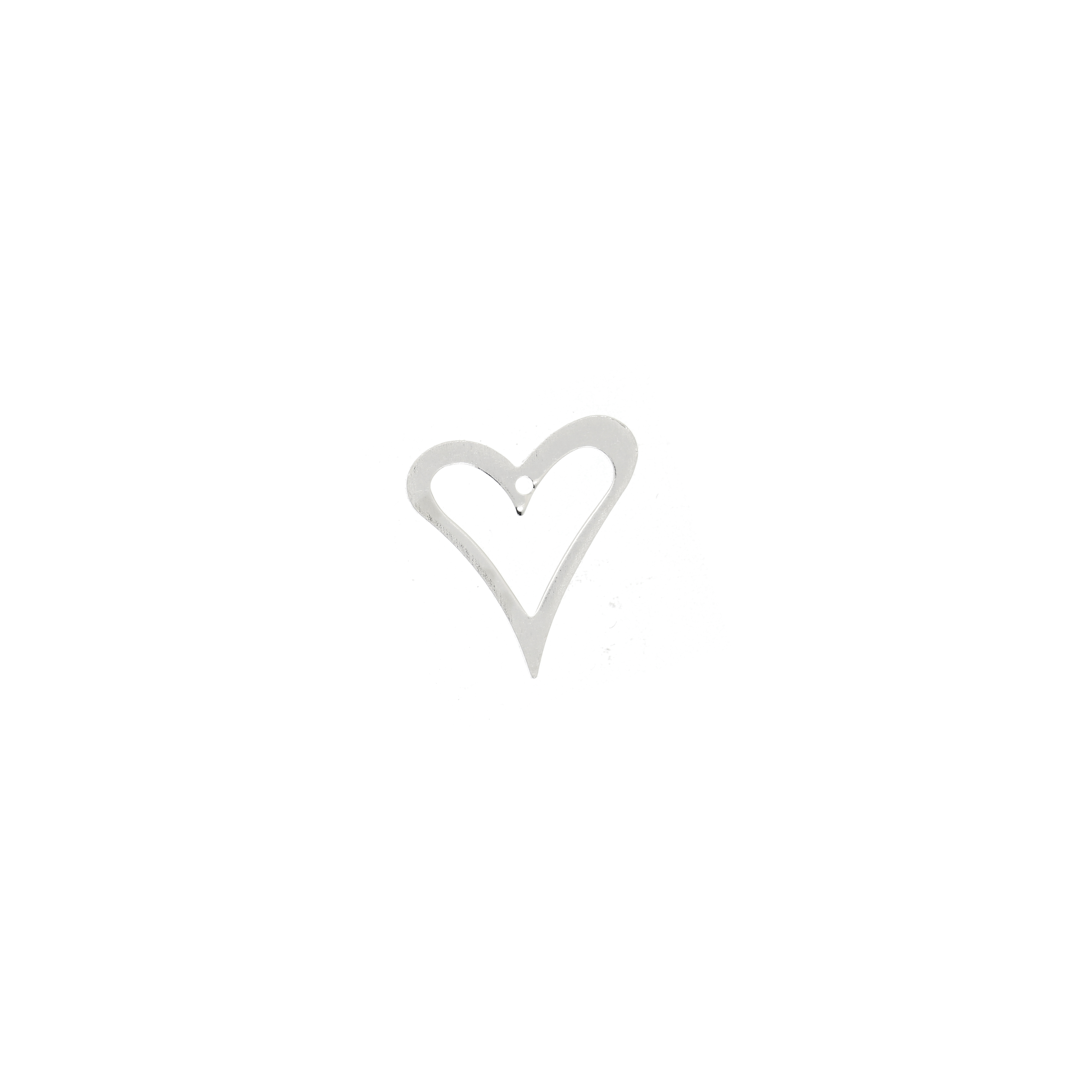 Ciondolo a forma di cuore stilizzato,10,5x11 mm. in Argento 925