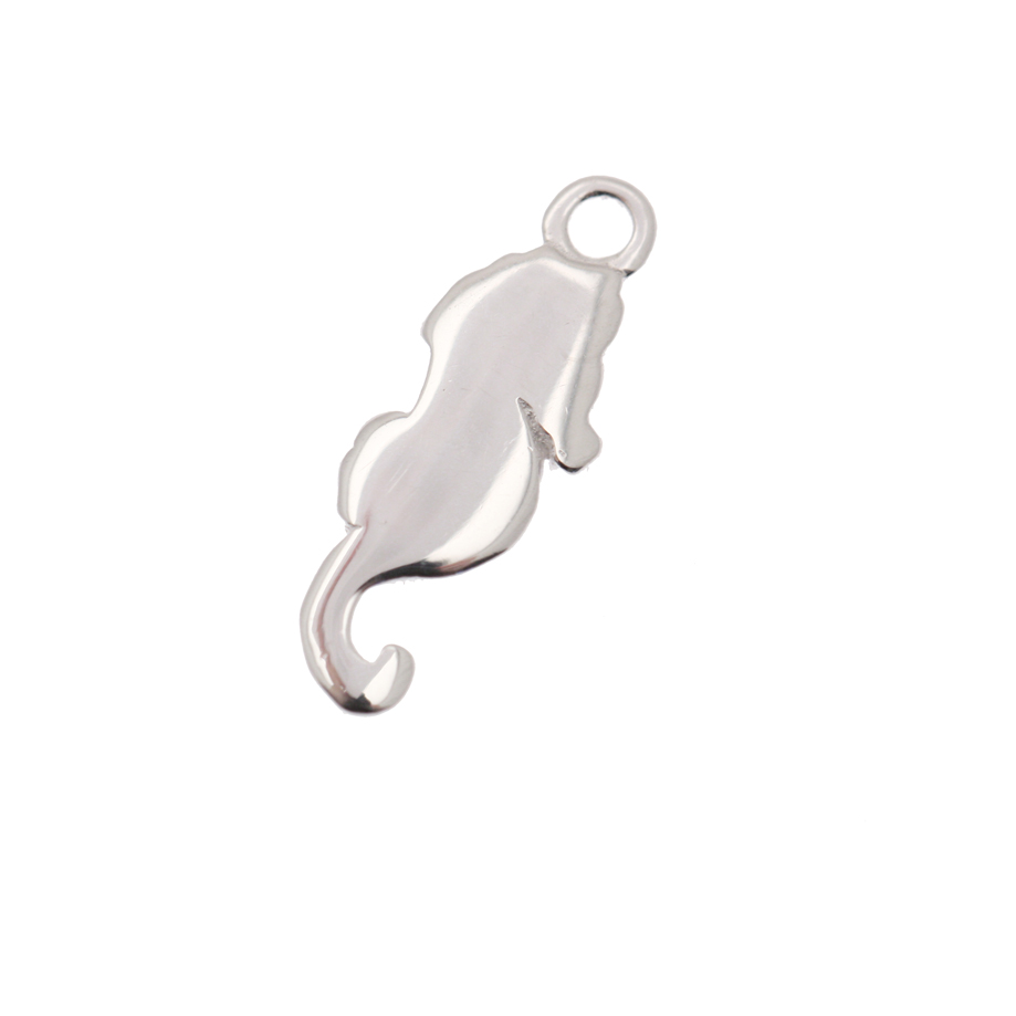 Ciondolo a forma di Cavalluccio Marino, 6x15 mm., in Argento Lucido 925