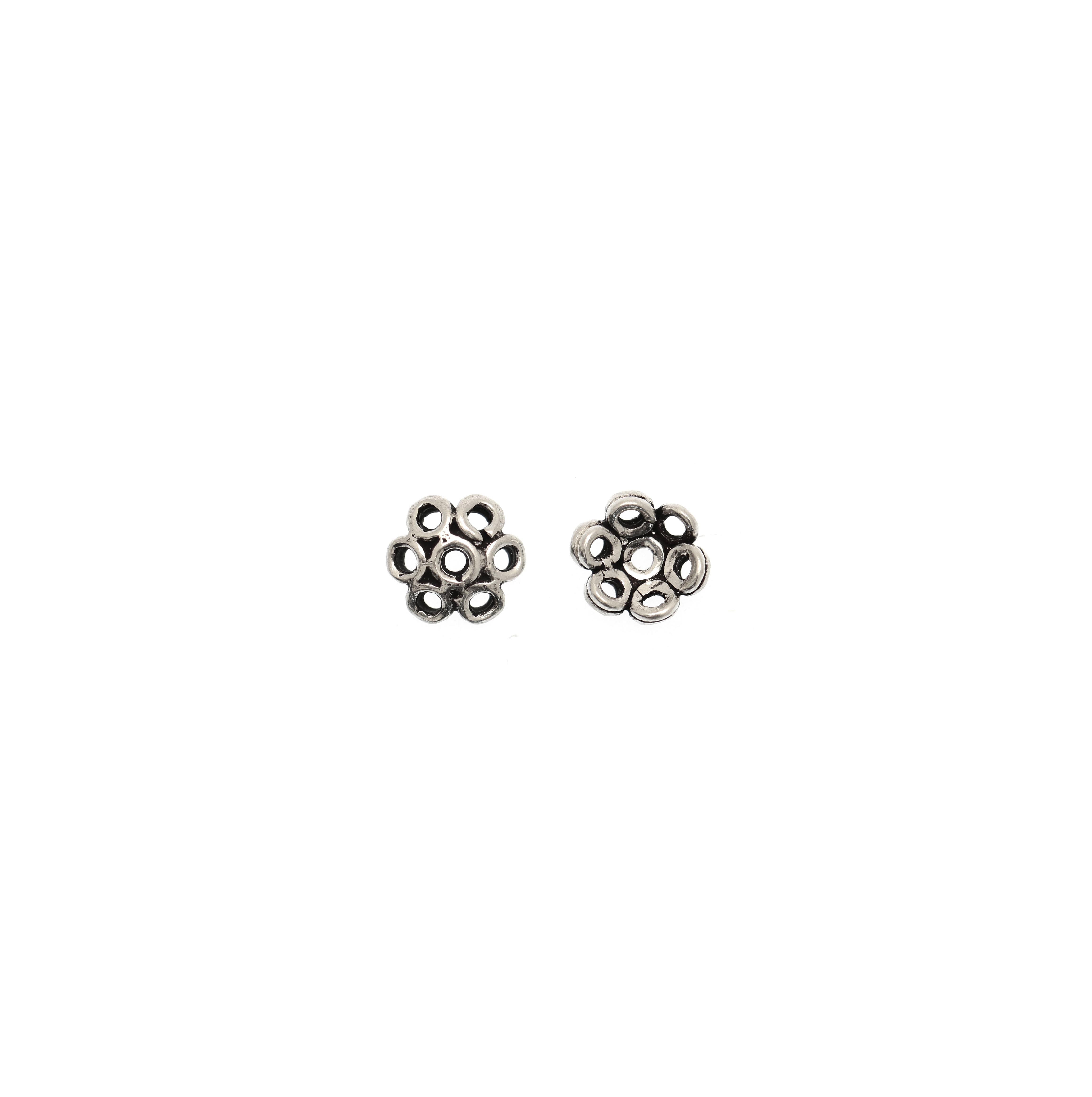 Coppetta a fiore 7 mm. in Argento rodiato 925