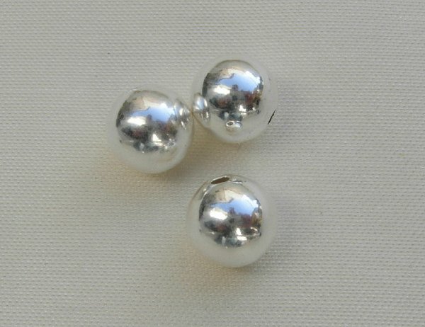 Distanziatore liscio a palla 8 mm. foro piccolo Argento 925