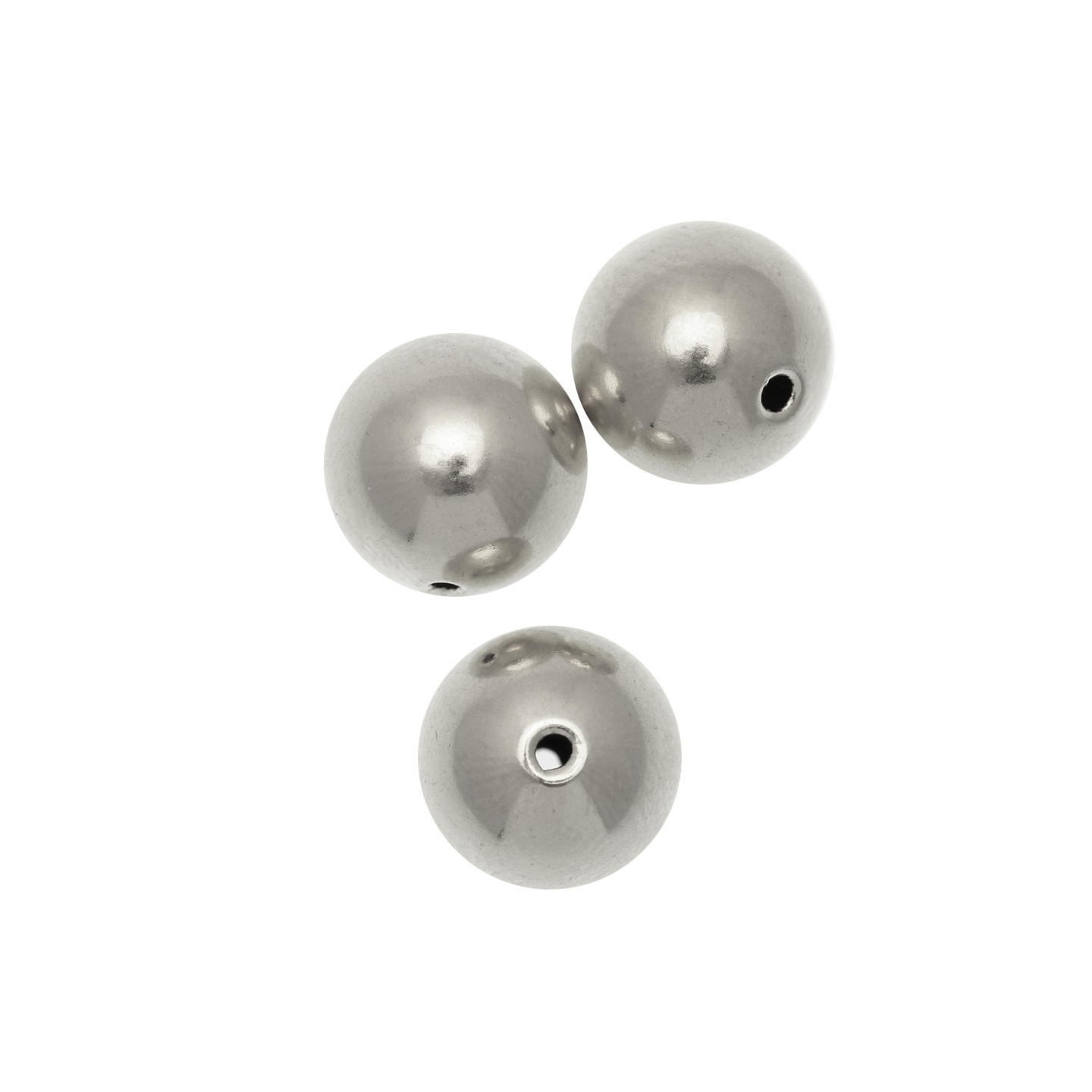 Distanziatore liscio a palla 12 mm. foro piccolo Argento 925