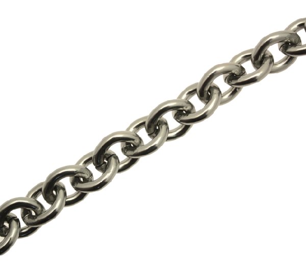 Catena ovale, in alluminio, dimensione anello 12x15 mm.