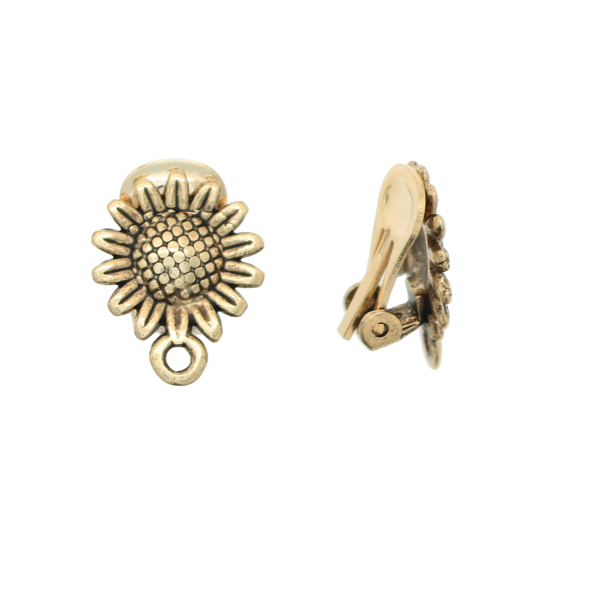 Clip a forma di Fiore Girasole 14x17mm., CONF. 2 PZ.