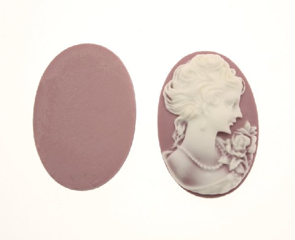 Cabochon a cameo ovale in resina, da incollo, color Rosa antico