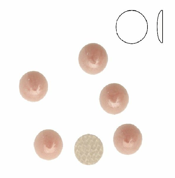 Cabochon tondo liscio, termoadesivo, in resina, colore AMETISTA CHIARO PERLATO