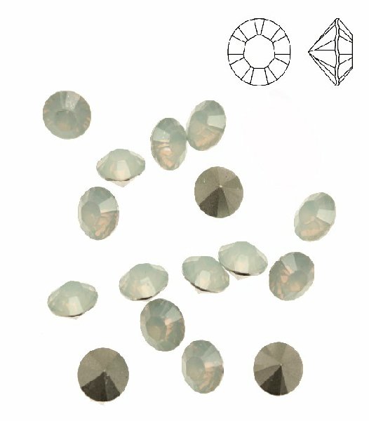 Gemma tonda conica sfaccettata, in plexiglass, colore WHITE OPAL
