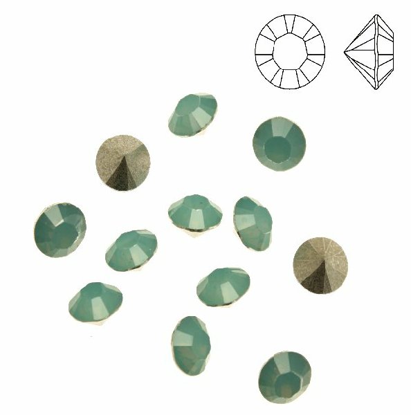 Gemma tonda conica sfaccettata, in plexiglass, colore PACIFIC OPAL