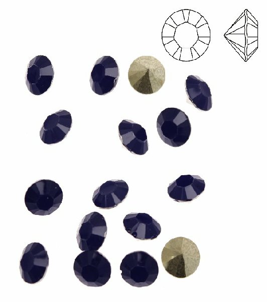 Gemma tonda conica sfaccettata, in plexiglass, colore BLU OPAL