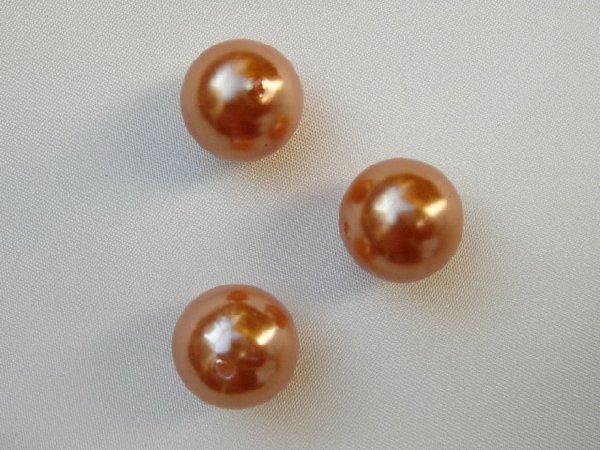 Perla effetto perlato in resina liscia colore Arancione