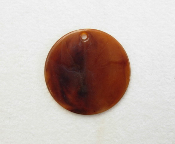 Paiette liscia in resina con foro in alto color Marrone