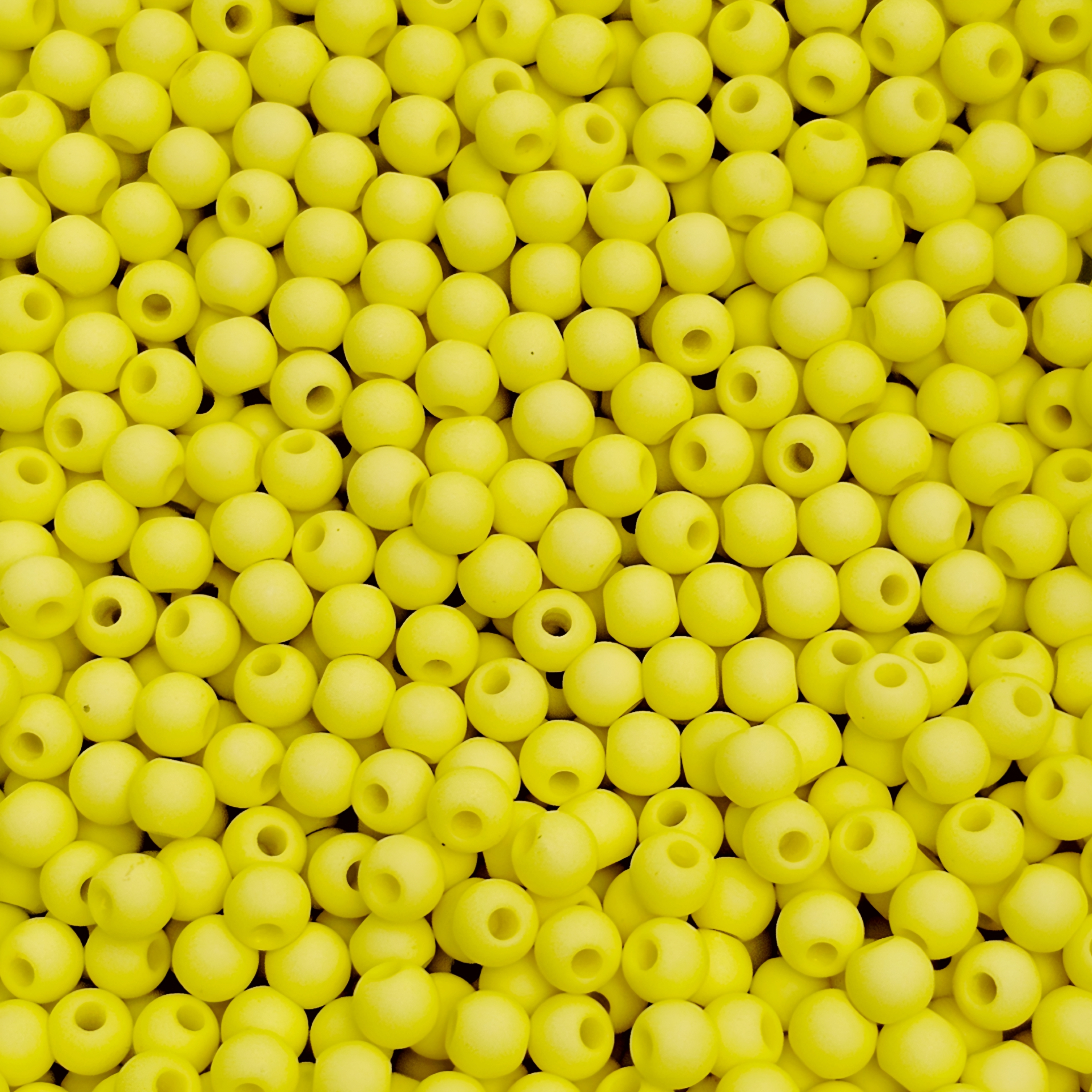 Confezione da 150 pezzi di Palline lisce opache in acrilico, da 4 mm., colore Giallo Fluo