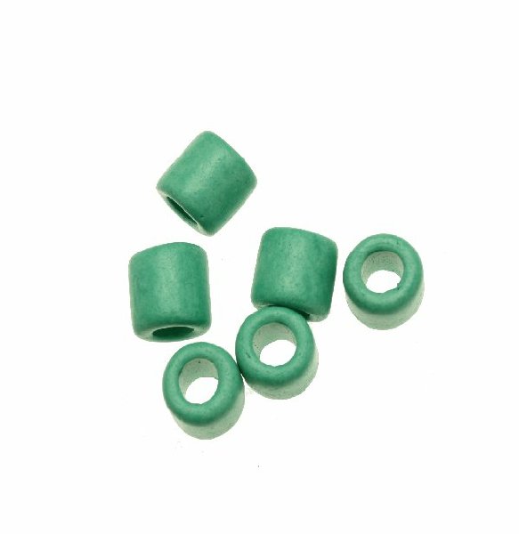 Distanziatori a tubo liscio, in ceramica, 10x11 mm., colore VERDE ACQUA
