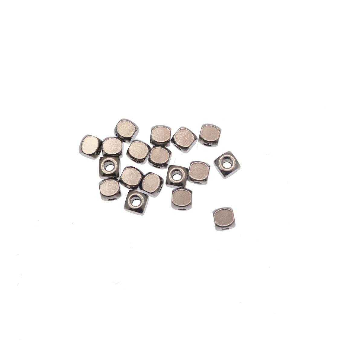 Distanziatore a cubo liscio, 6x6 mm., in Acciaio