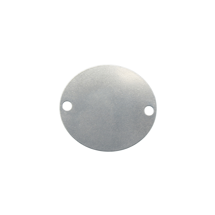 Elemento a doppio foro, in Acciaio, a medaglia ovale 24x27 mm.