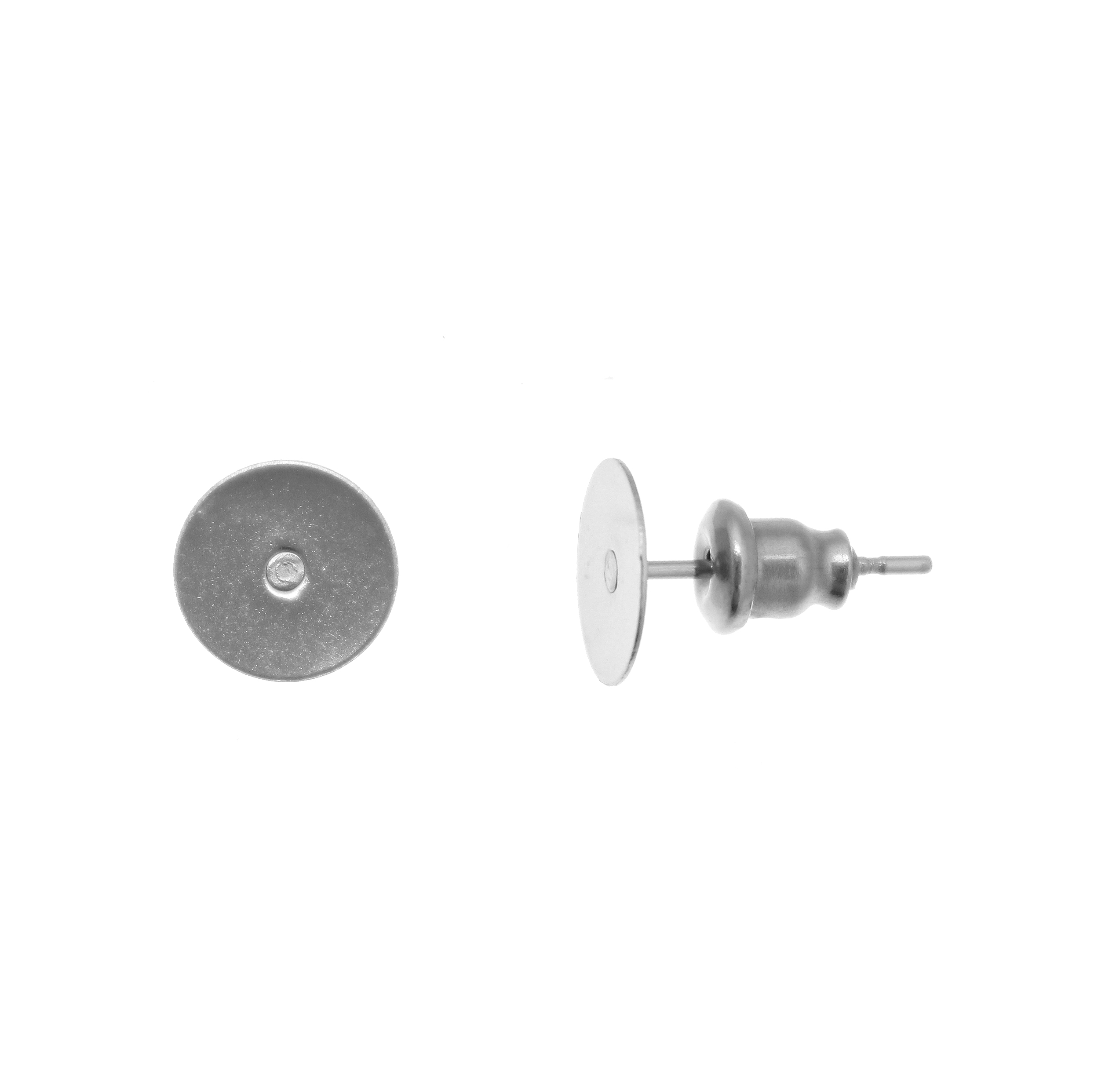 Perno tondo piatto da incollo, 8 mm., in Acciaio