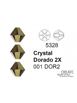 Swarovski Bicono CRYSTAL DORADO 2X - 5328