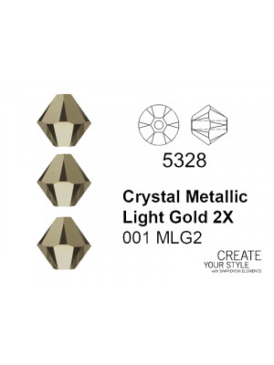 Swarovski Bicono CRYSTAL METALLIC LIGHT GOLD 2X - 5328