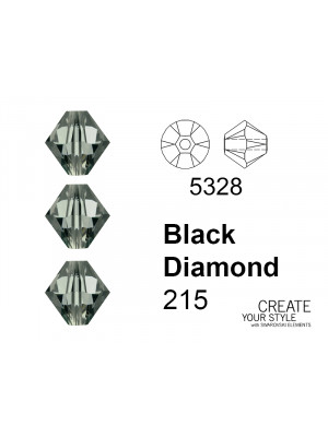 Swarovski Bicono BLACK DIAMOND - 5328